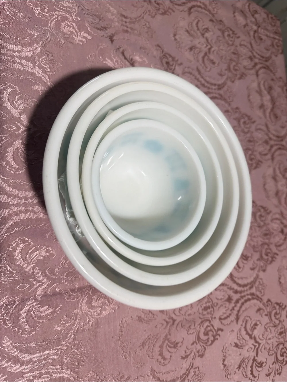 Hazel atlas kitchen aids turquoise mixing bowl set